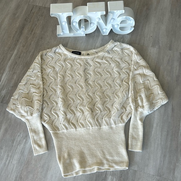 Bebe Open aback Sparkle Knit Sweater - Picture 2 of 4